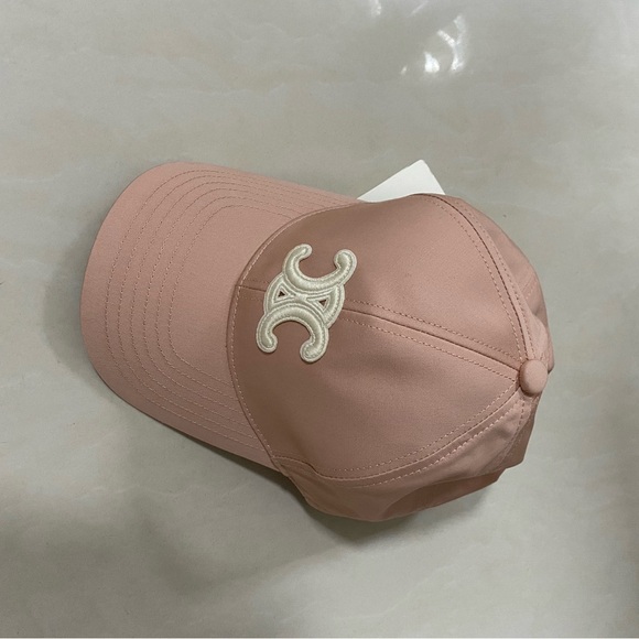 Celine Accessories - Celine Blush Pink Cap with Embroidered Logo